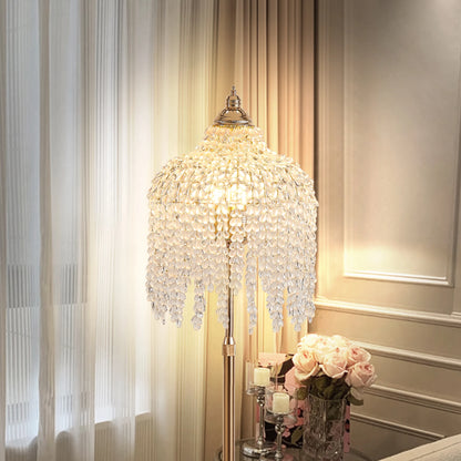 Gold Crystal Tree Brass Floor Lamp
