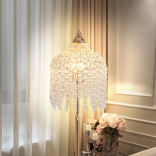 Gold Crystal Tree Brass Floor Lamp