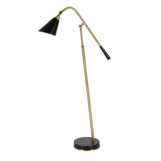 Modern Swing Arm Floor Lamp with Cone Shade