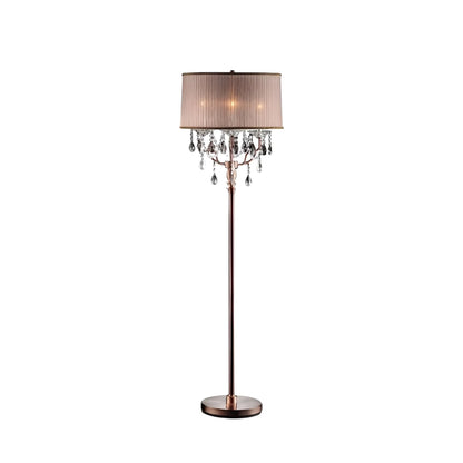 Silver Three-Light Candelabra Floor Lamp