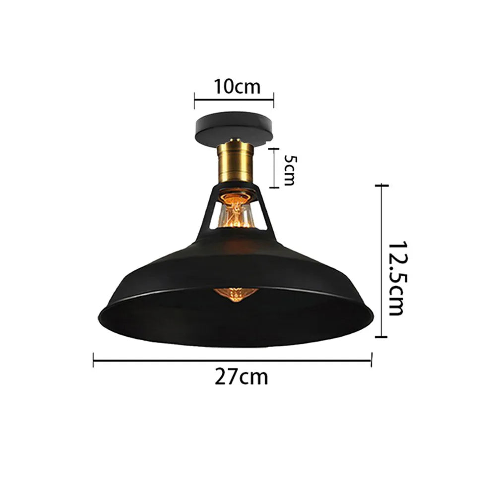 Retro Metal Semi-Flush Ceiling Light Fixture