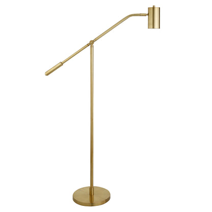 Contemporary Brass Swing Arm Floor Lamp