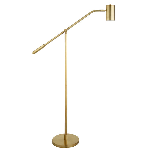 Contemporary Brass Swing Arm Floor Lamp