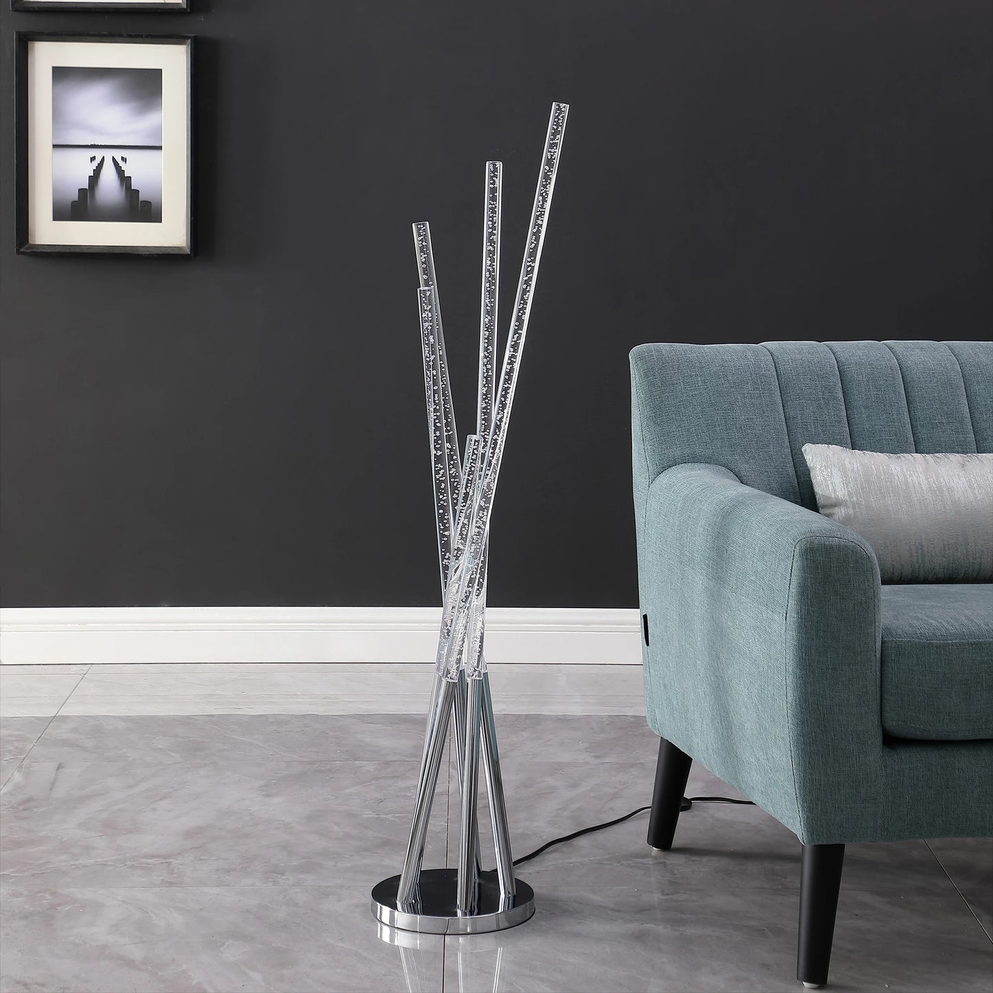 Two-Light Fleur De Lis Floor Lamp