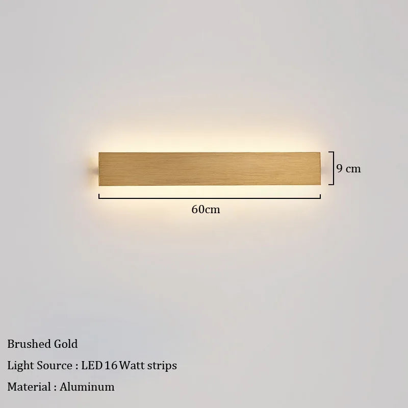 Gold Modern Long Wall Sconce for Bedroom & Hallway