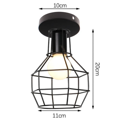 Retro Metal Semi-Flush Ceiling Light Fixture
