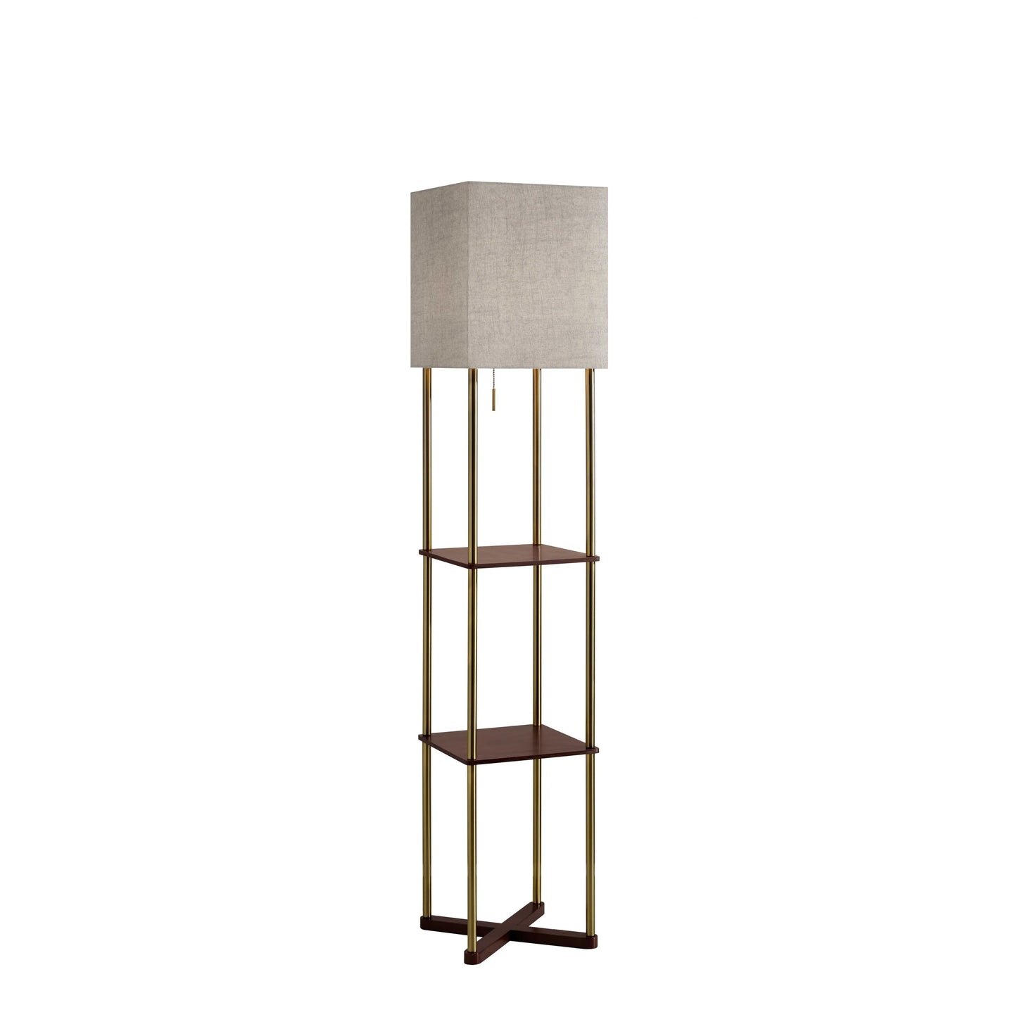 Luxury Brass Floor Lamp with Square Shade