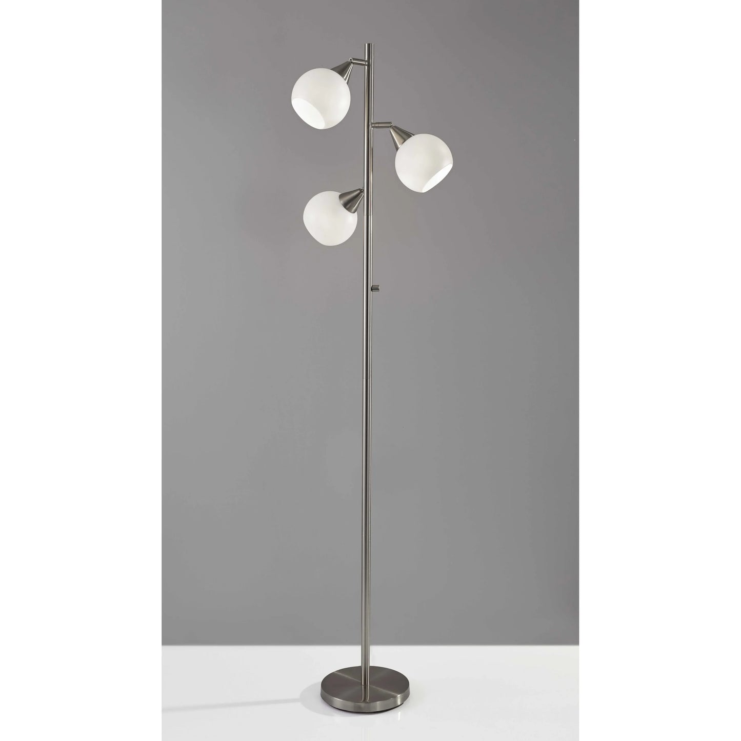 Modern Silver Floor Lamp with Dome Shade