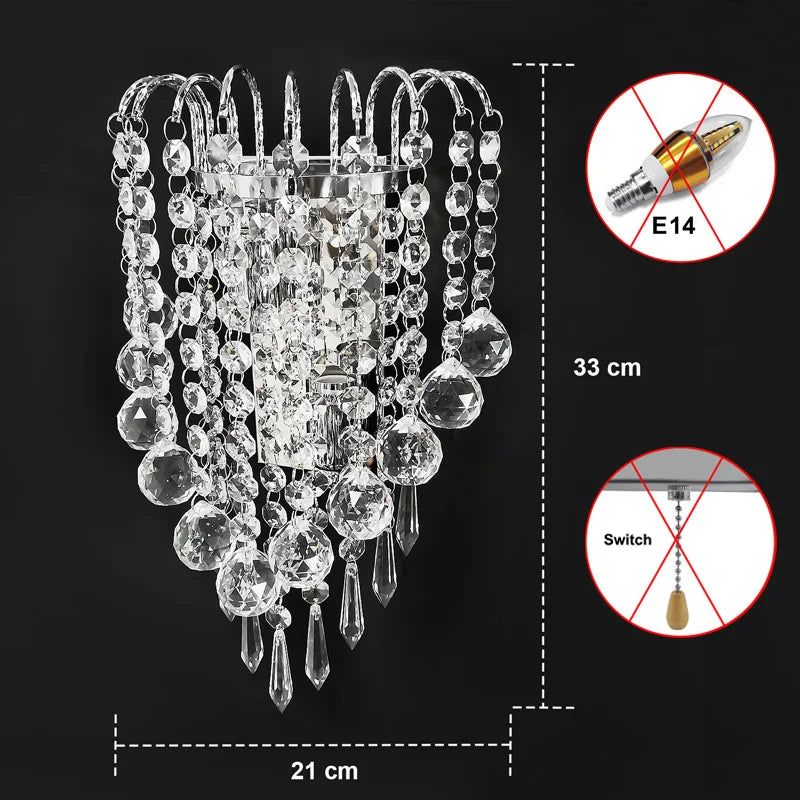 Mirror Crystal LED Wall Lights
