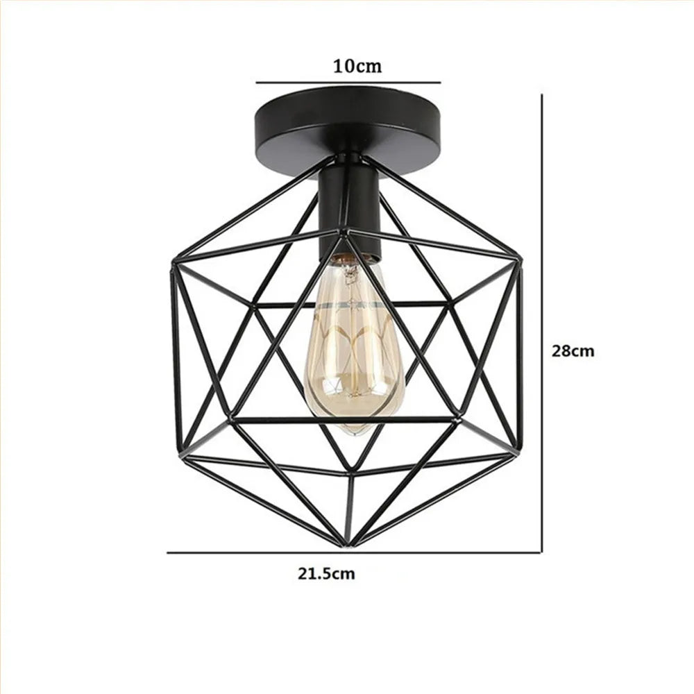 Retro Metal Semi-Flush Ceiling Light Fixture