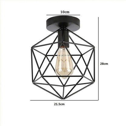 Retro Metal Semi-Flush Ceiling Light Fixture