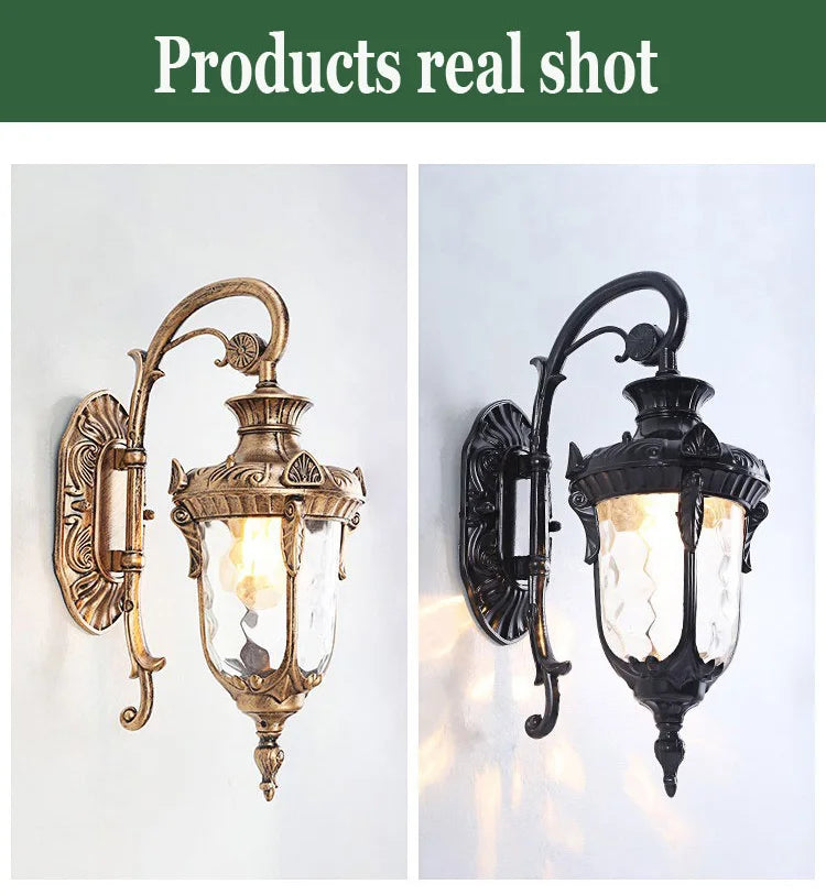 RetroGlow Waterproof Wall Lamp for Outdoor Spaces