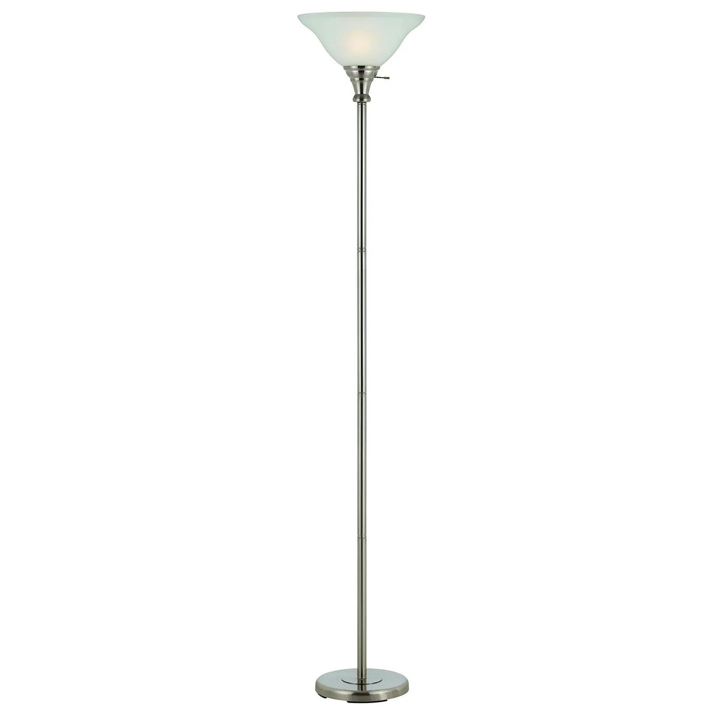 Contemporary Nickel Torchiere Floor Lamp