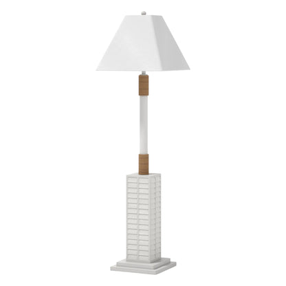 Modern White LED Floor Lamp with Linen Shade