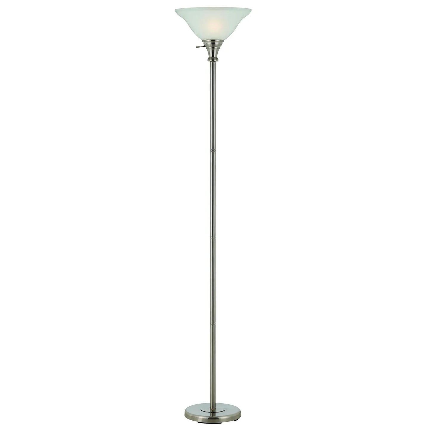 Contemporary Nickel Torchiere Floor Lamp