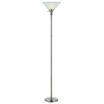 Contemporary Nickel Torchiere Floor Lamp