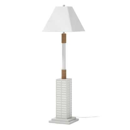Modern White LED Floor Lamp with Linen Shade