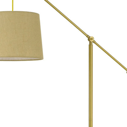Antiqued Brass Drum Shade Floor Lamp