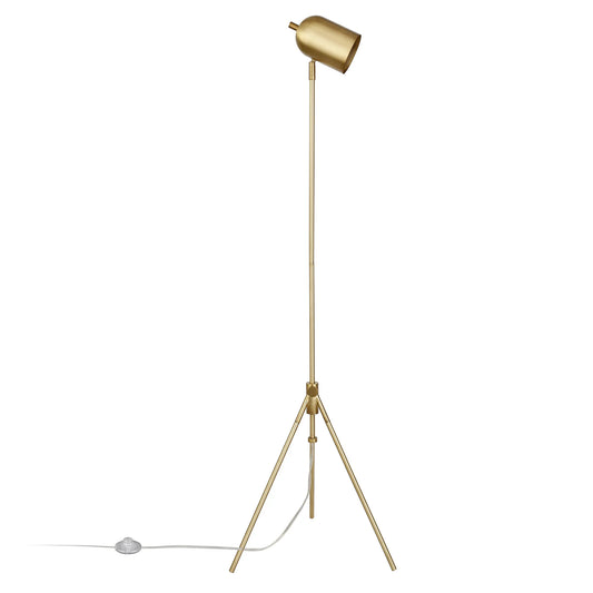 Contemporary Brass Tripod Floor Lamp