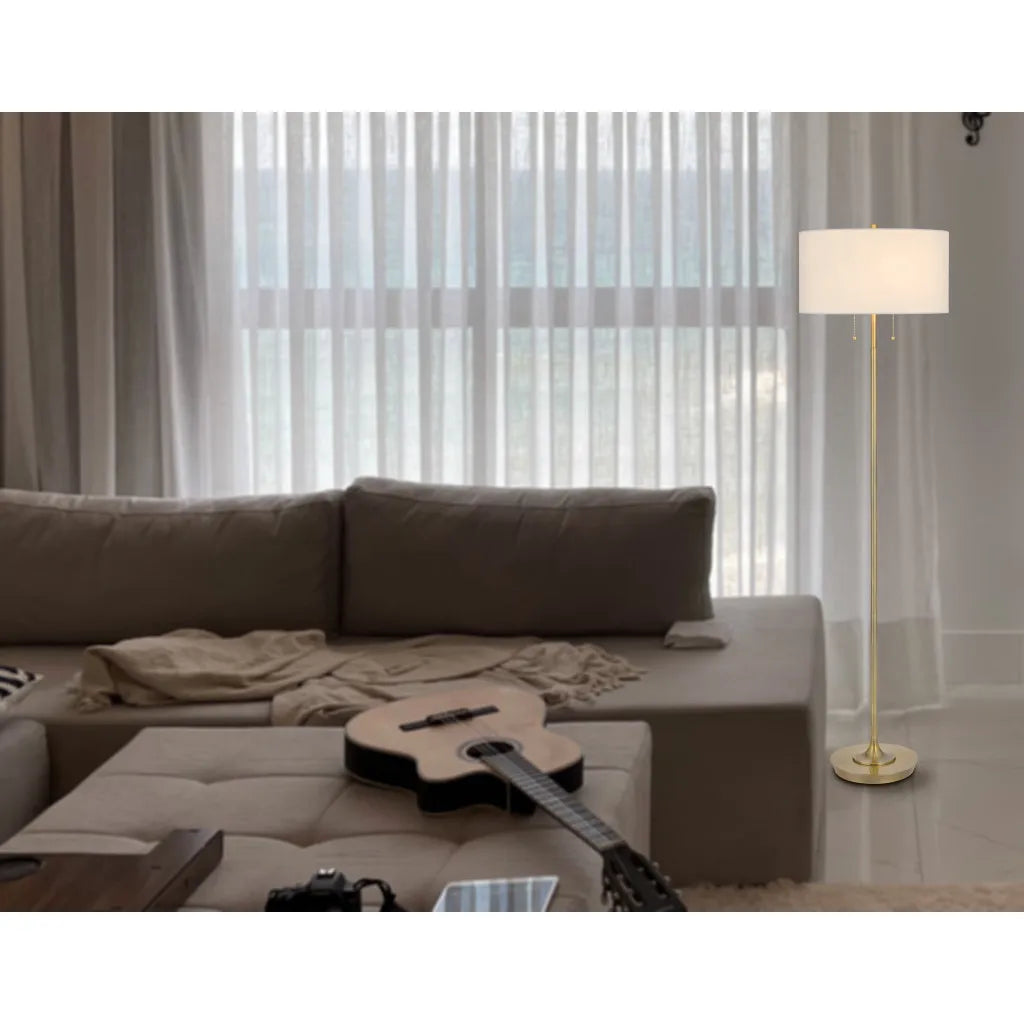 Luxury Two-Light Brass Floor Lamp