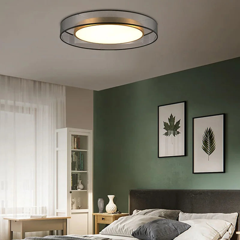 Nordic Copper LED Round Ceiling Light