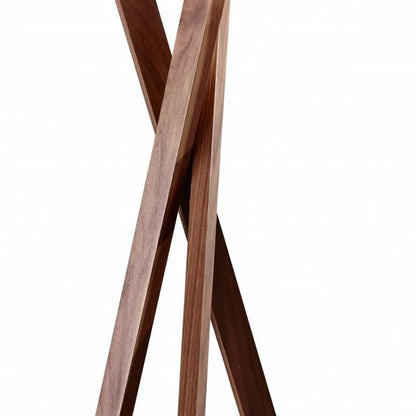 Wood Tripod Floor Lamp with Linen Shade