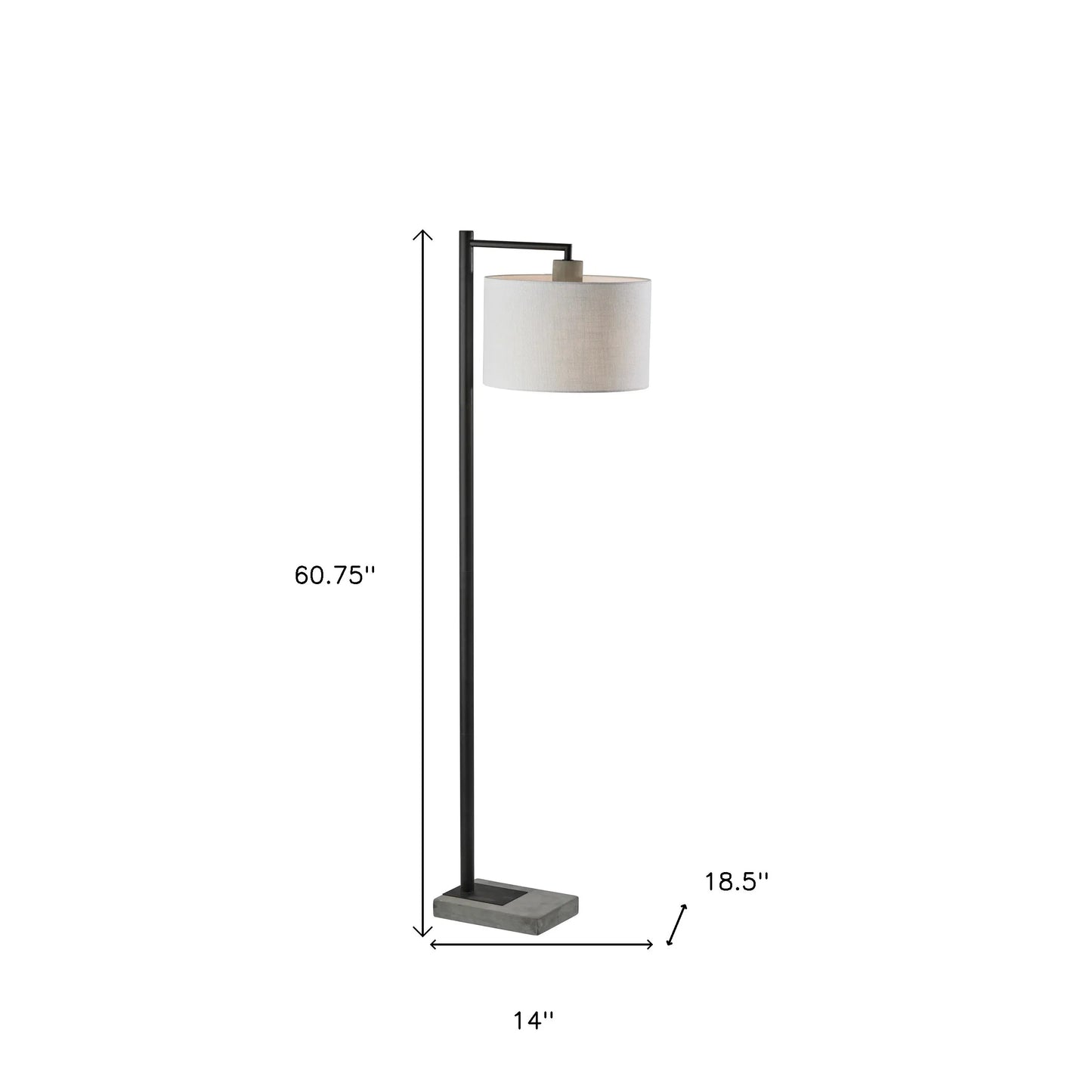 Modern Arc Floor Lamp with Fabric Shade