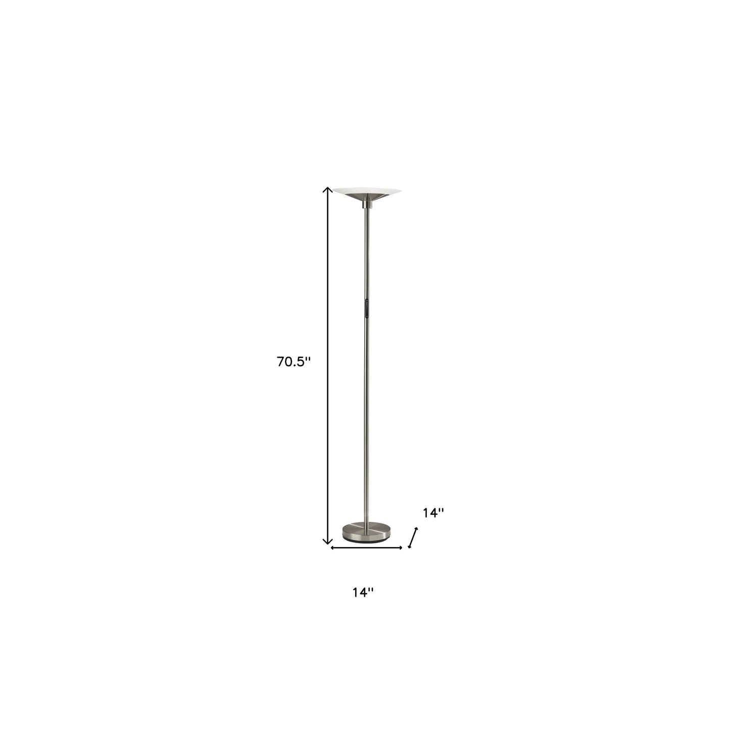 Modern Silver LED Torchiere Floor Lamp