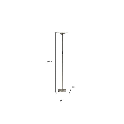 Modern Silver LED Torchiere Floor Lamp