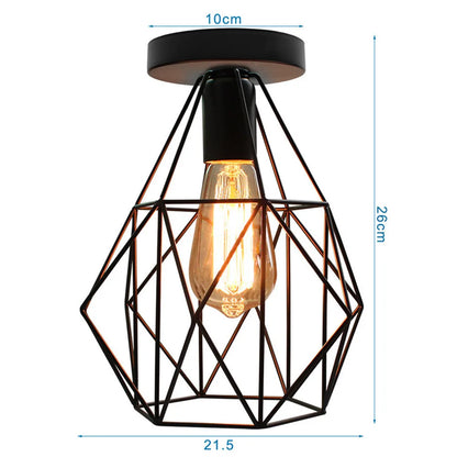 Retro Metal Semi-Flush Ceiling Light Fixture