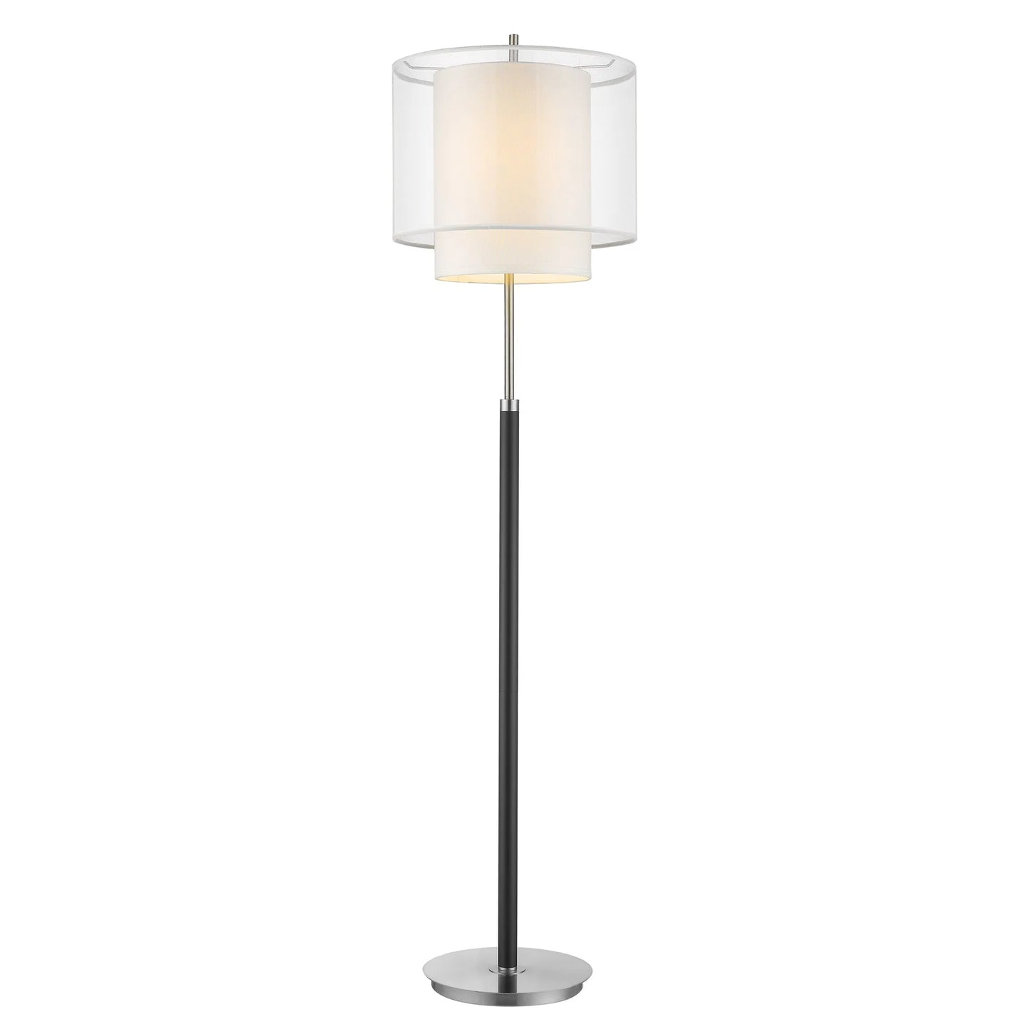 White Drum Shade LED Floor Lamp
