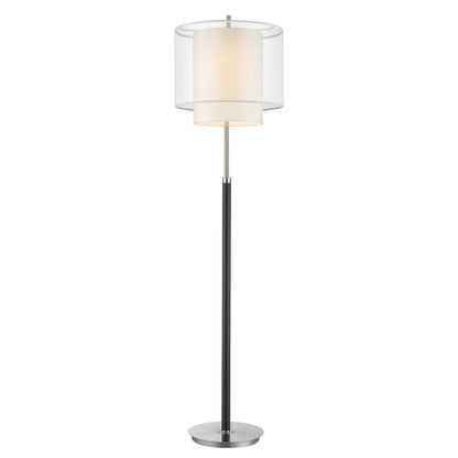 White Drum Shade LED Floor Lamp