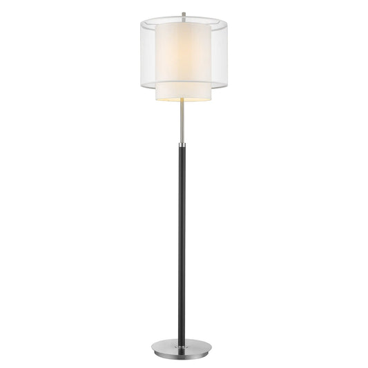 White Drum Shade LED Floor Lamp