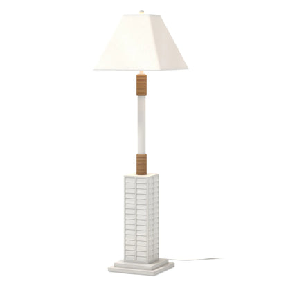 Modern White LED Floor Lamp with Linen Shade