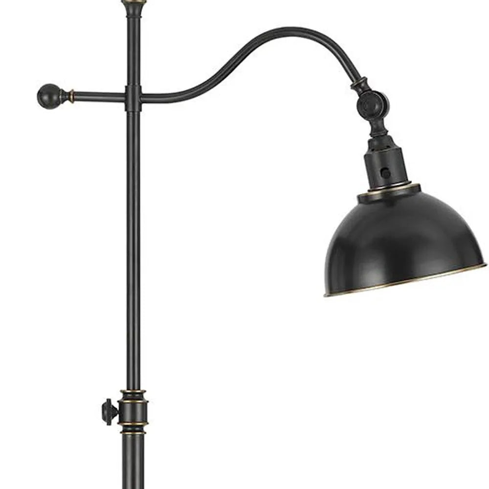 Traditional Bronze Floor Lamp with Dome Shade