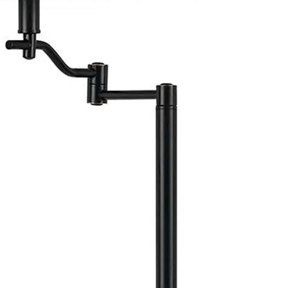 Bronze Swing Arm Floor Lamp with Empire Shade