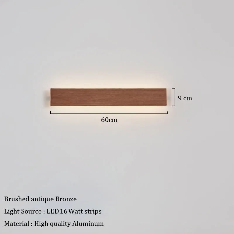 Gold Modern Long Wall Sconce for Bedroom & Hallway