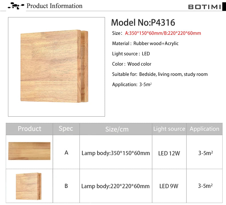 Nordic Wood Wall Sconce - Elegant Bedside Light