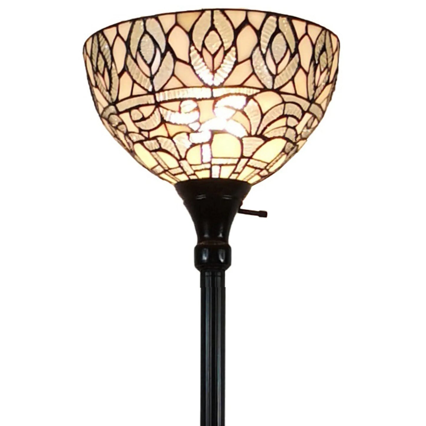 Brown & White Blue Glass Floor Lamp