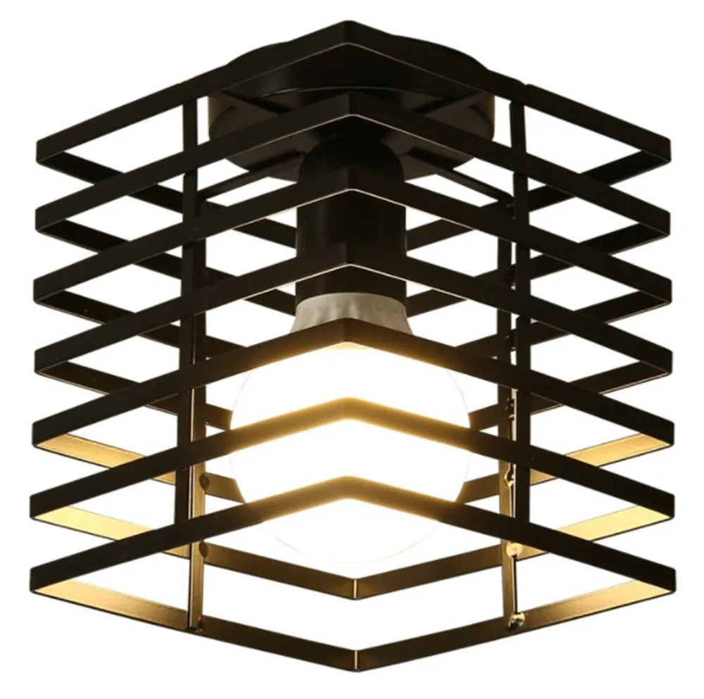 Retro Metal Semi-Flush Ceiling Light Fixture