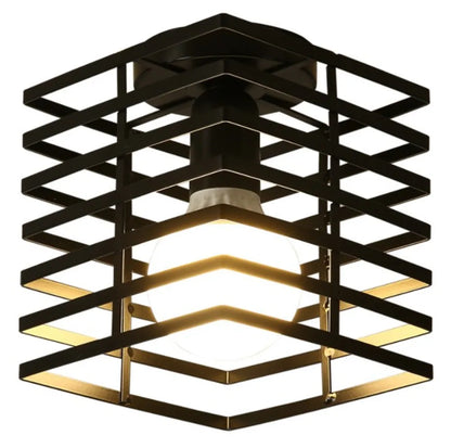 Retro Metal Semi-Flush Ceiling Light Fixture