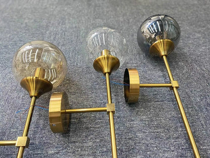 Gold Aura Round Glass Wall Sconce - Nordic Style