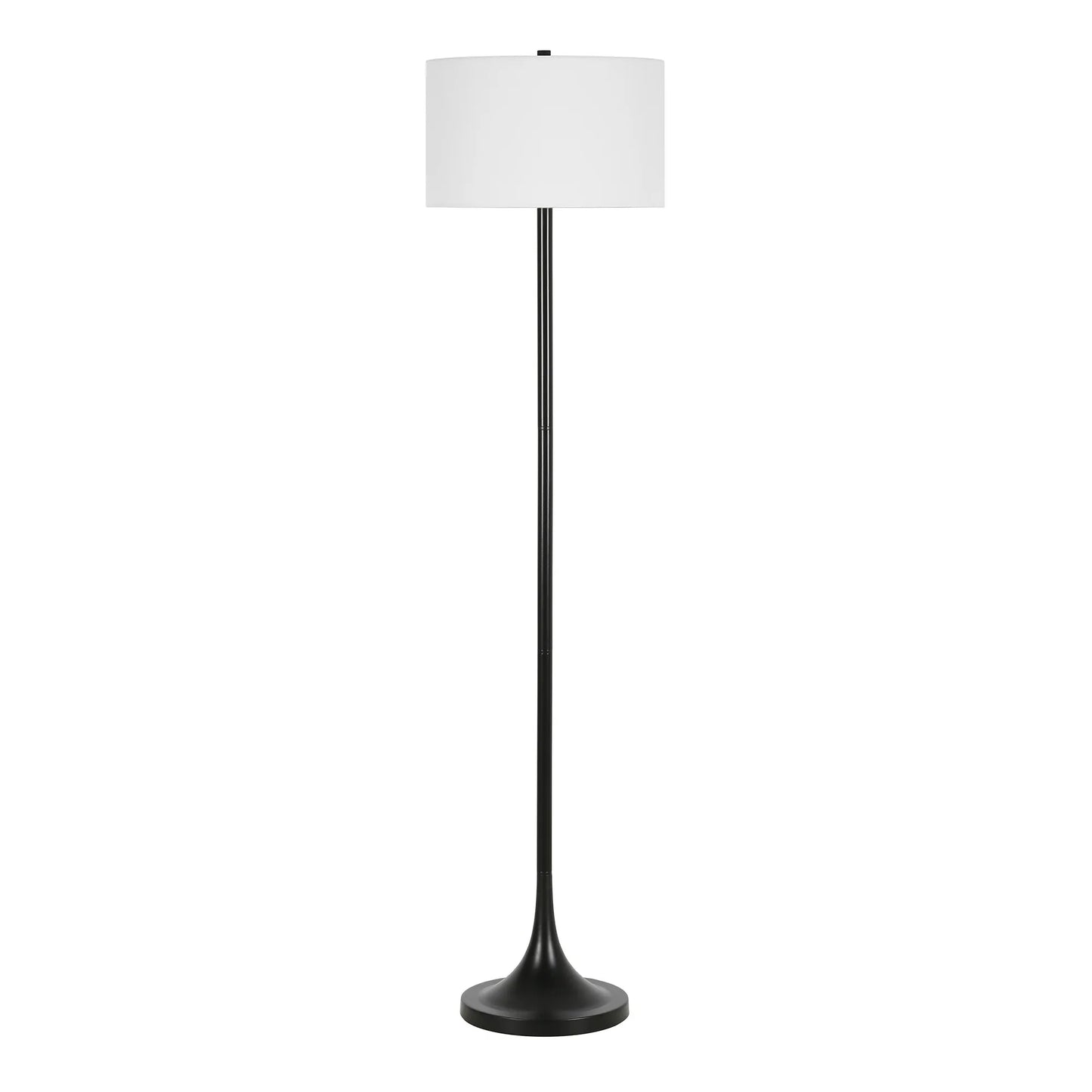 Black Floor Lamp with Stainless Steel Body