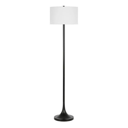 Black Floor Lamp with Stainless Steel Body