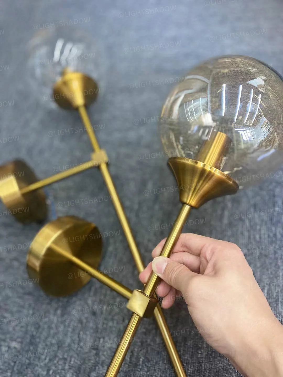 Gold Aura Round Glass Wall Sconce - Nordic Style