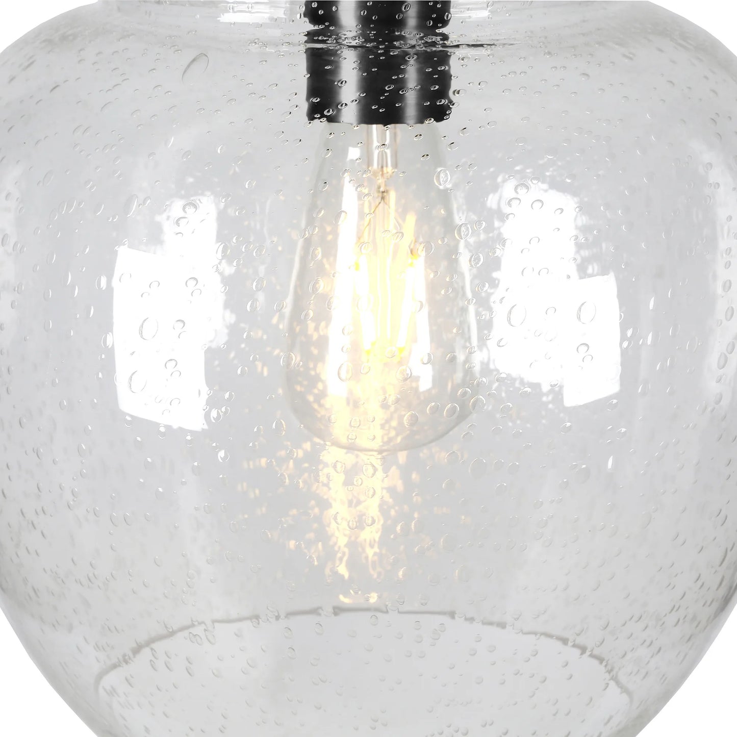 Black Arched Floor Lamp with Glass Dome Shade