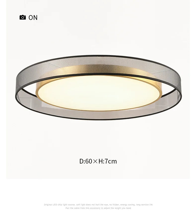 Nordic Copper LED Round Ceiling Light