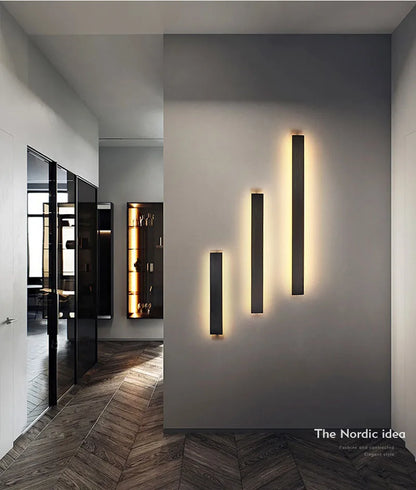 Gold Modern Long Wall Sconce for Bedroom & Hallway