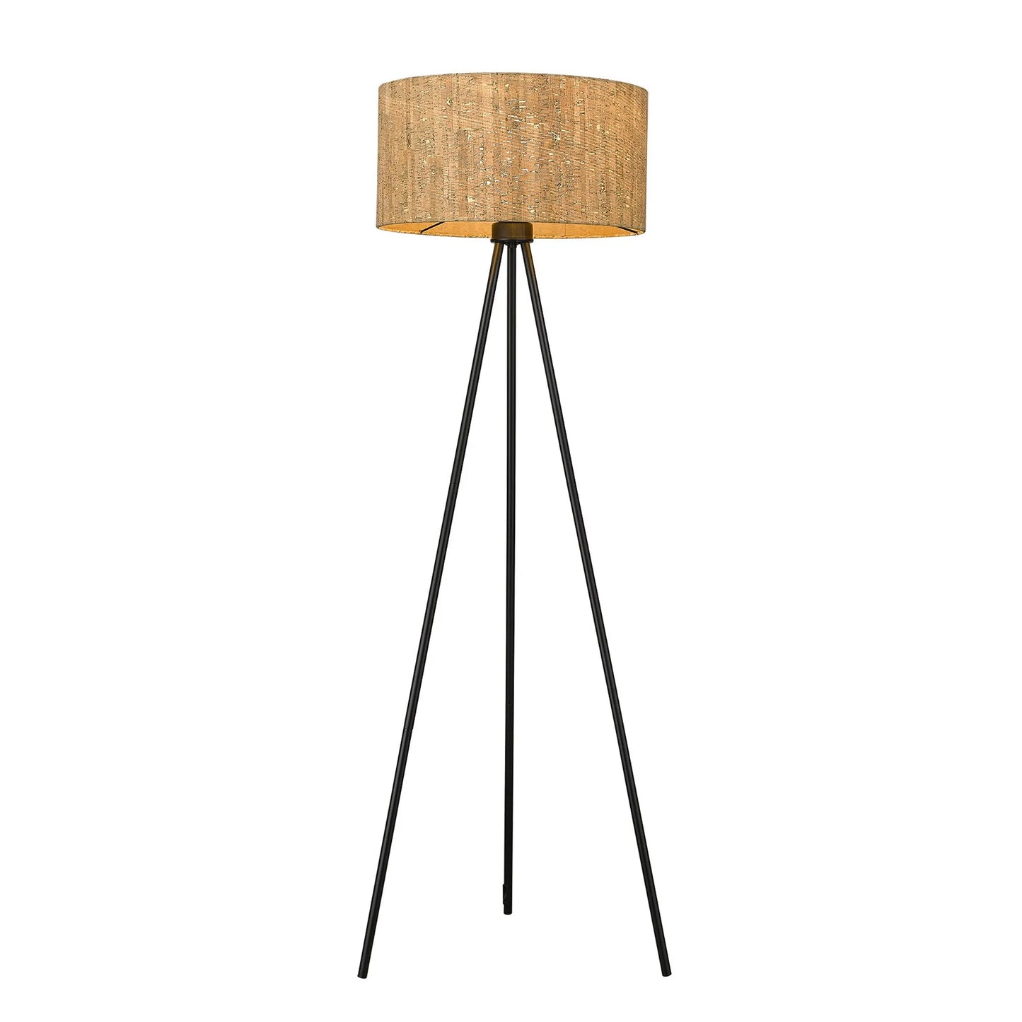 Brown and Black Tripod Floor Lamp