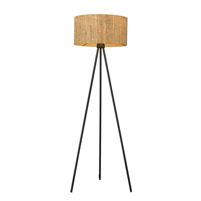 Brown and Black Tripod Floor Lamp